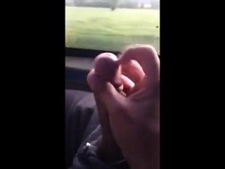 Playing with big dick in bus