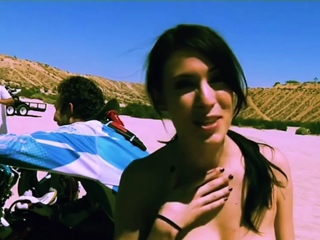 Big Boobed Badass Nude Babes Trying Motocross In The Desert