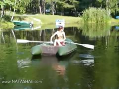 Amateur serbian Natasha in the boat