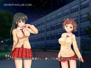 Busty Hentai Schoolgirl Slurping Her Cunt Juices