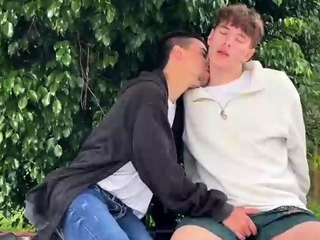 Cute Twink Enjoys Outdoor Gay Sex