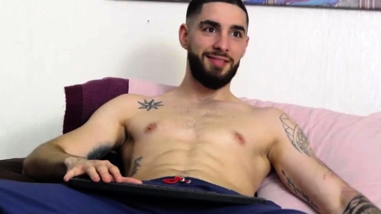 Solo masturbation and gay climax