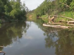 Young couple deepfucking by the lake