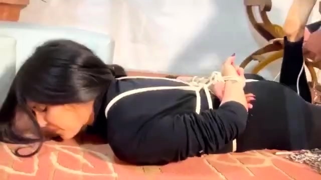 Sexy woman hogtied