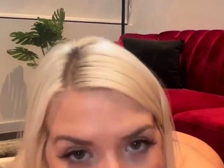 Blonde amateur blowjob POV in public