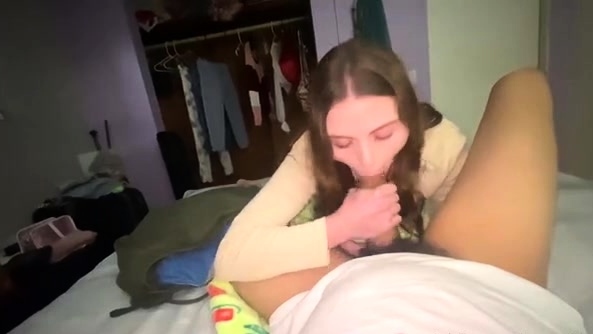 Slut gives wam deep throat pov blowjob and handjob