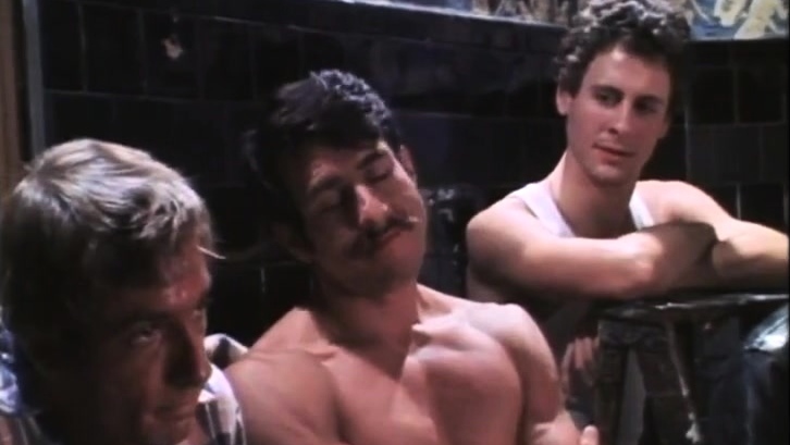 Amazing hot gay group sex scene in a warehouse