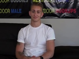 Solo tattooed casting stud jerks cock
