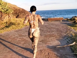 Outside intercourse in POV with a brunette newbie hottie fucked