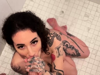 Kinky Arabelle Raphael Sucks And Blows Cock Whereas On Bathe