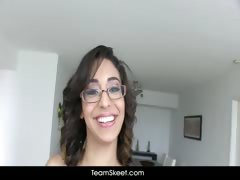 ThisGirlSucks Latina with glasses blowjobs handjobs big cock