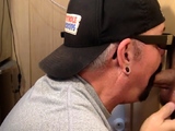 Gloryhole amateur DILF loves sucking rod