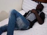 Nubian twink from Africa jerks cock solo