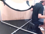 Deepthroating mature gay fucked in sling