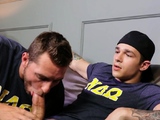 Rimming inked stud gets fucked by BF
