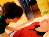 Skinny gay stud with taut asshole moans while being fucked