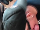 DILF sucks gloryhole cock 4 cum in mouth