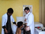 Asian doctors examining twinks butt