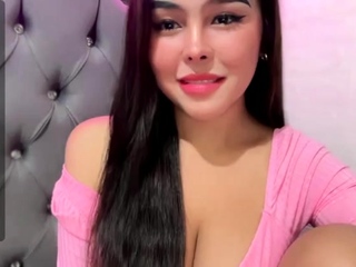 Cute curly brunette solo webcam masturbation