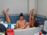 Naughty Brunette Amateur in Threesome
