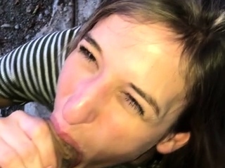 Czech amateur blowjob and fucking POV in public