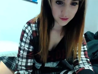 Redhead Teen In Stockings Webcam Toying