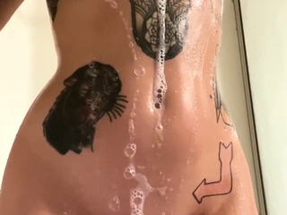 Glamour babe with big boobs masturbates in lingerie