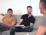 Horny moaning FTM twink Atlas Alexander eaten out