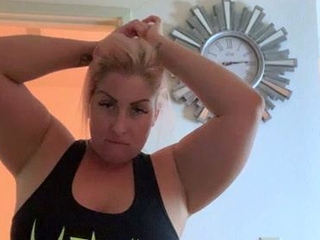 Hot blonde with big boobs solo