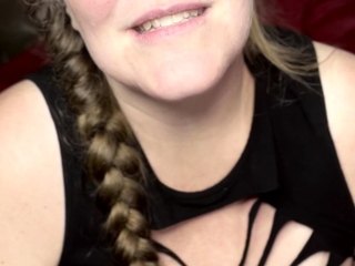 Cute blonde with big boobs solo