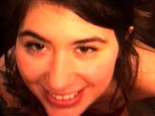 Cute brunette young hookup amateur teen blowjob