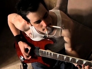 Solo Chain Smoking And Rock Cock Tease