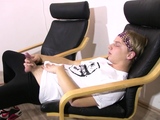 Cute blonde czech boy jerks off his dick