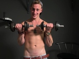 Handsome boy showing off his muscle body