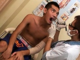 Asian patient doggystyled by his doctor